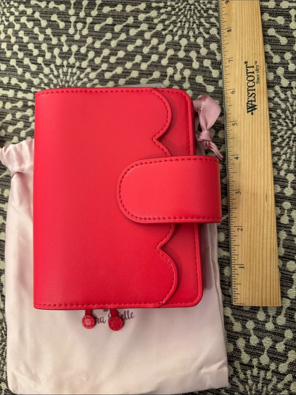 Aura Estelle Passport Size Travelers Style Planner Cover Cherry Red & dustbag